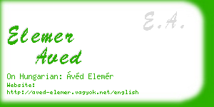 elemer aved business card